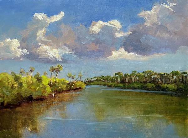 Florida River Backcountry Landscape painting Art Print