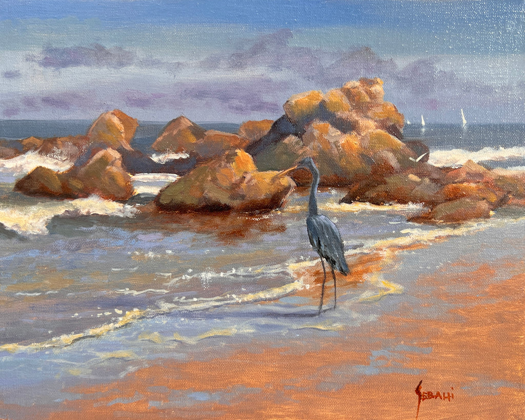 Blue Heron by the Sea