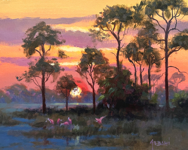 Spoonbills on the Marsh