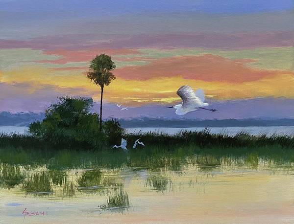 Florida Landscape and Wildlife animal art  - Art Print