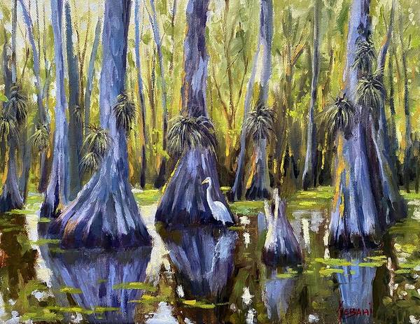 Florida Wetlands and Wildlife Landscape Art Print  - Art Print