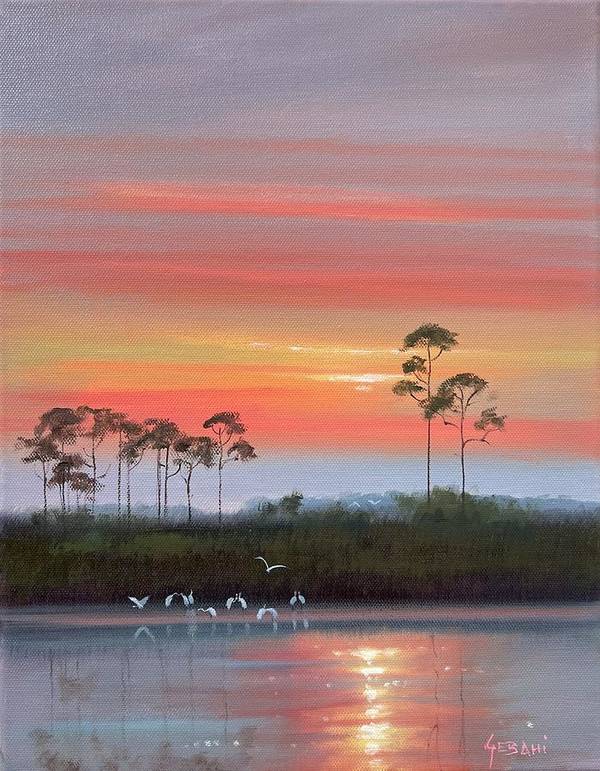 Florida Sunset Landscape Art Print. - Art Print