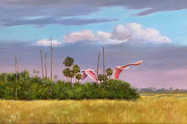 Florida Landscape and Wildlife animal art. - Art Print