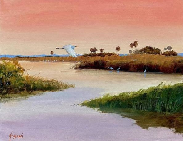 Florida Marsh and Wildlife Art Print  - Art Print
