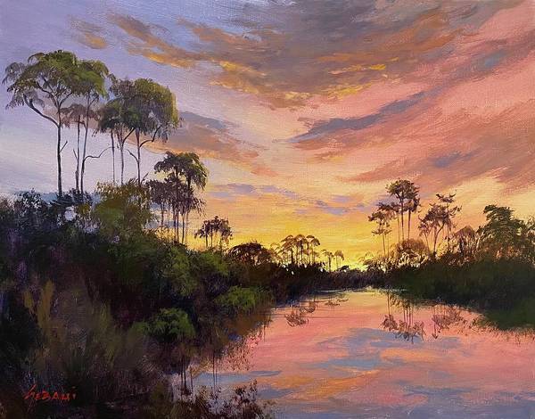 Florida Sunset among the Pines Landscape - Art Print