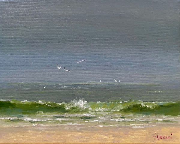 Coastal Beach Wave Seascape painting. Original