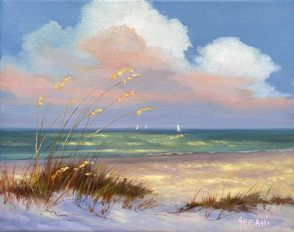 Gulf Coast Dunes and Clouds Seascape. Original!