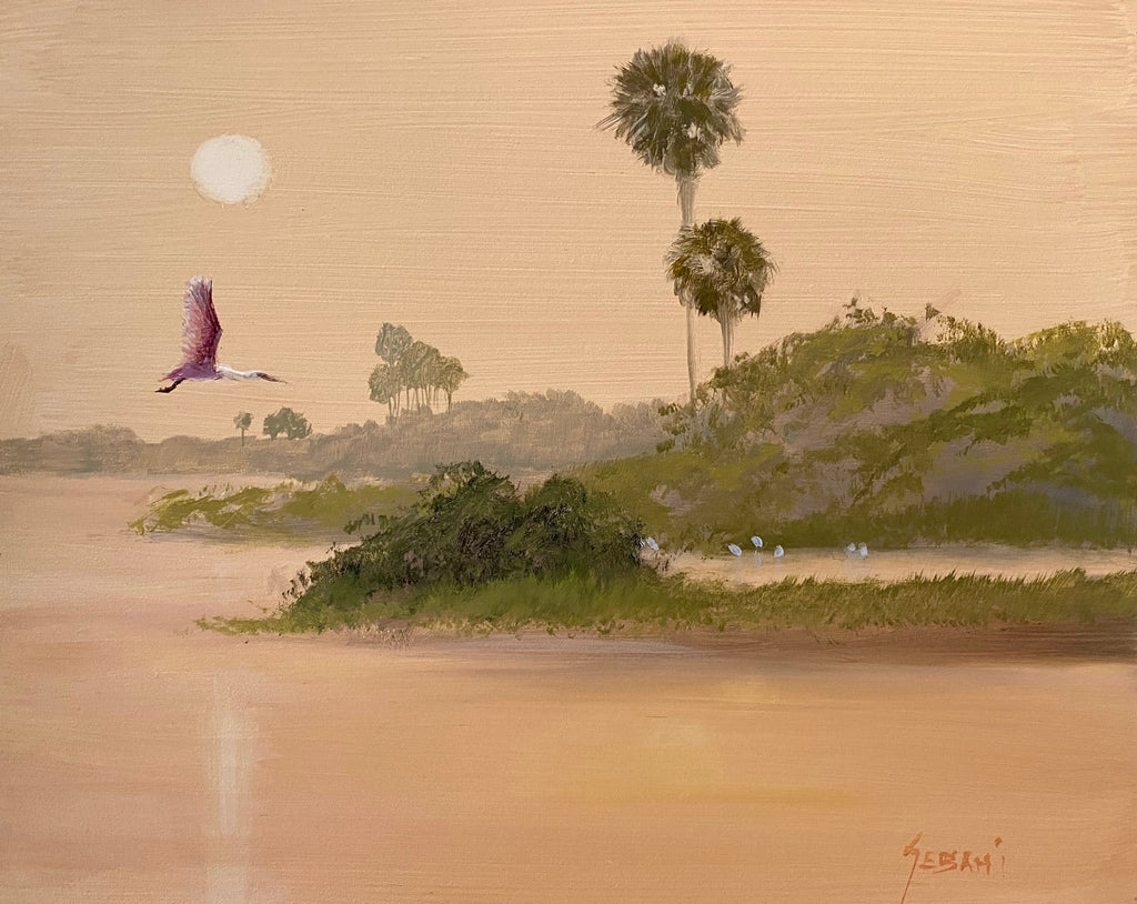 Hazy Afternoon in the Glades landscape painting. Original