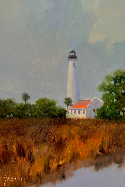 St Marks Lighthouse, Florida Landscape. Original!